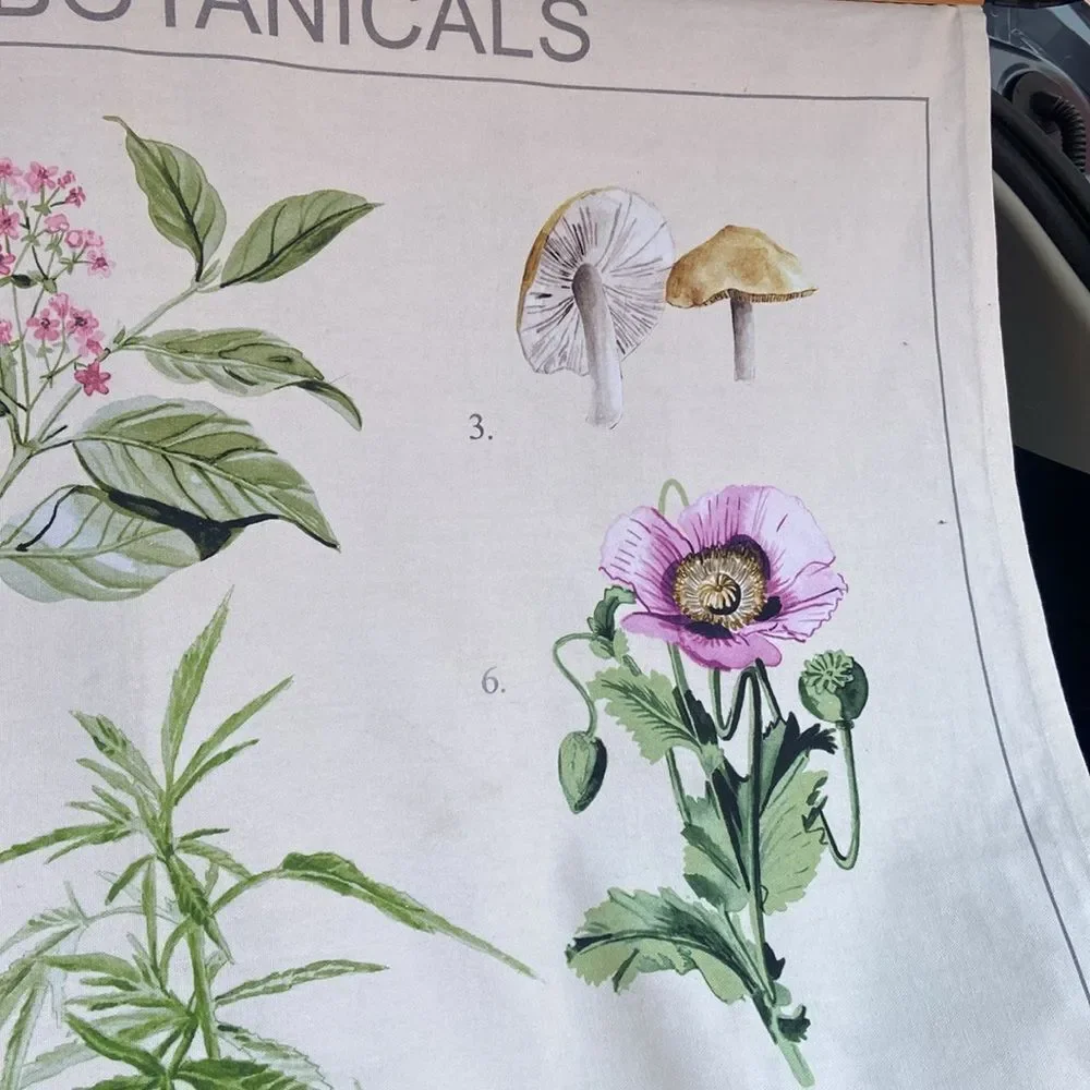Trippy Botanicals Illustrated Tapestry Urban Outfitters wall hanging